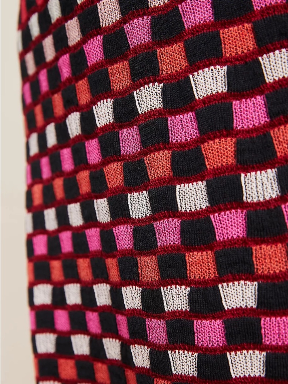 Aldo Martins x Anthropologie Checkered Pencil Skirt - Red/Pink - Picture 5 of 8